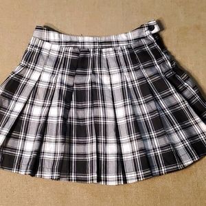 Pleated Plaid Skirt